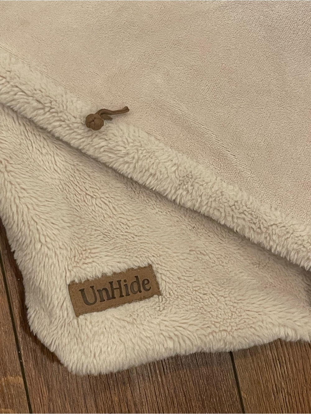 UnHide Cream Plush Sherpa Throw Blanket